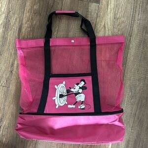 🔥🔥Big pink Beach Cooler Bag, Mesh Beach Bag Keep Freshness